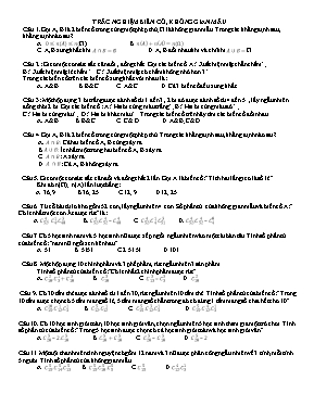 Toán 11 - Trắc nghiệm biến cố, không gian mẫu